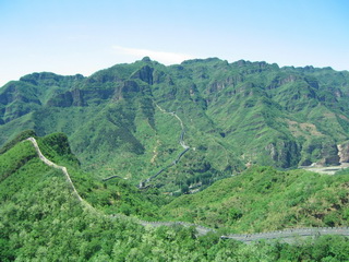 The stunning view of Huangyaguan Great wall in summer