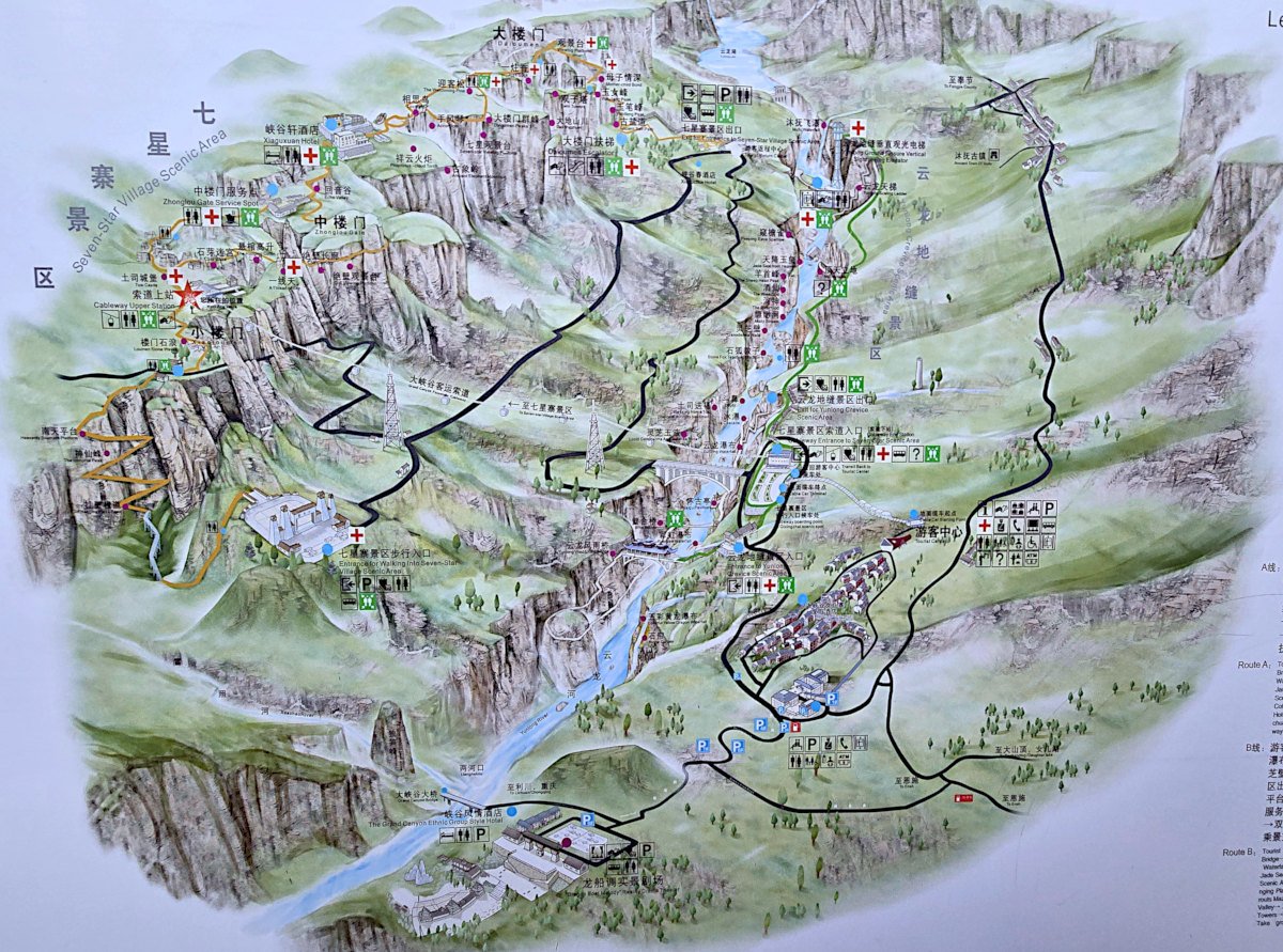 tour map of Enshi Grand Canyon in Hubei