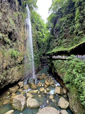 waterfall of Yunlong Crash in Enshi Grand Canyon