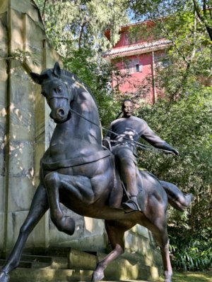 statue of chen ziang in youth in shehong